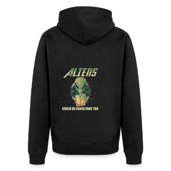 Christ Christianisme Humour Extraterrestre Jésus - Veste à capuche bio Premium Unisexe - noir - Dos - Nico (187cm)