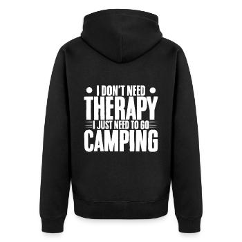 Je n’ai pas besoin de thérapie, j’ai juste besoin d’aller camper - Veste à capuche bio Premium Unisexe - noir - Dos - Nico (187cm)