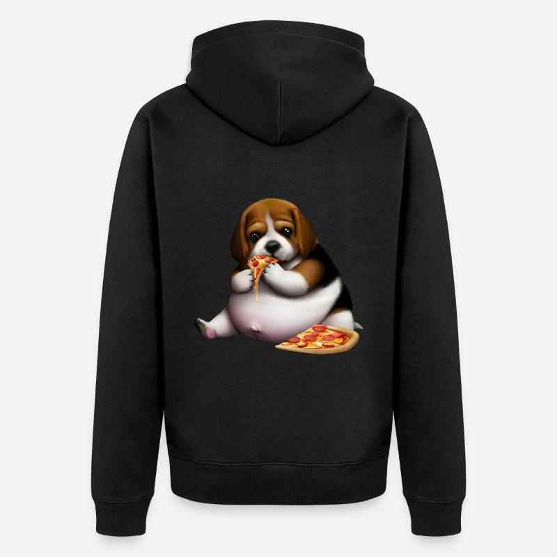Pizza Lover Beagle Dog - Veste à capuche bio Premium Unisexe - noir