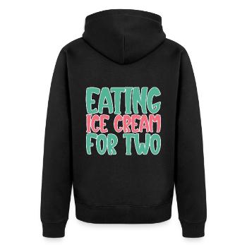 Eating Ice Cream For Two - Unisex Premium Organic Zip Hoodie - black - Back - Nico (187cm)
