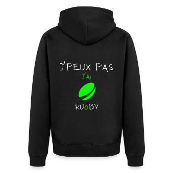 j'peux pas j'ai rugby - Veste à capuche bio Premium Unisexe - noir - Dos - Nico (187cm)