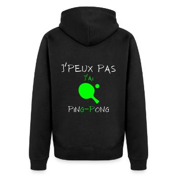 j'peux pas j'ai ping pong - Veste à capuche bio Premium Unisexe - noir - Dos - Nico (187cm)