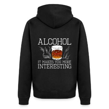 L’alcool, ça vous rend plus intéressant 2 - Veste à capuche bio Premium Unisexe - noir - Dos - Nico (187cm)