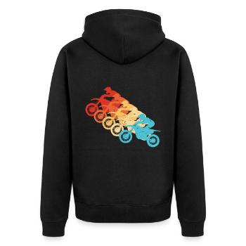 Dirt Bike Freestyle Motocross Motocross Men - Unisex Premium Organic Zip Hoodie - black - Back - Nico (187cm)