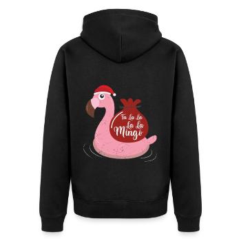 Pull de Noël drôle Flamingo Design - Veste à capuche bio Premium Unisexe - noir - Dos - Nico (187cm)