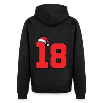 18 Numéro de Noël - Veste à capuche bio Premium Unisexe - noir - Dos - Nico (187cm)