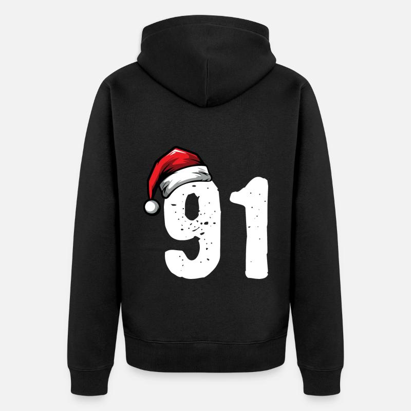 91 Numéro Noël - Veste à capuche bio Premium Unisexe - noir