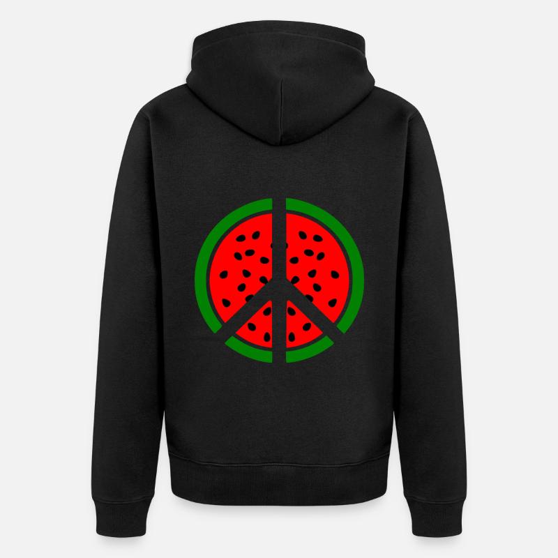 Wassermelone peace symbol - Unisex Premium Bio Zip Hoodie - Schwarz