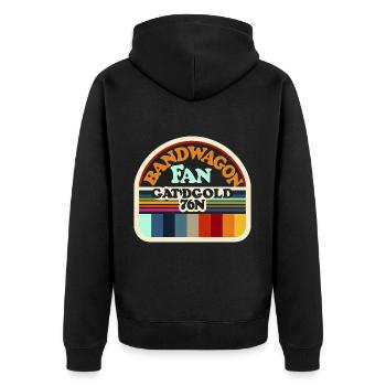 Bandwagon Fan 18 - Unisex Premium Bio Zip Hoodie - Schwarz - Hinten - Nico (187cm)