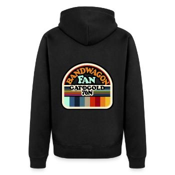 Bandwagon Fan 18 - Unisex Premium Bio Zip Hoodie - Schwarz - Hinten - Nico (187cm)