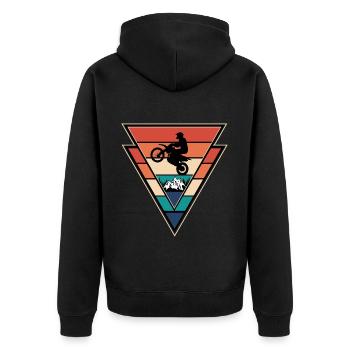 Motocross Dirt Bike Rider Motorcycle Supercross MX - Unisex Premium Organic Zip Hoodie - black - Back - Nico (187cm)