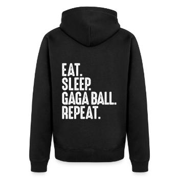 Manger. Dormir. Bal de Gaga. Répéter. Ballon chasseur Gagaball - Veste à capuche bio Premium Unisexe - noir - Dos - Nico (187cm)