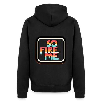 So Fire Me 14 - Unisex Premium Bio Zip Hoodie - Schwarz - Hinten - Nico (187cm)