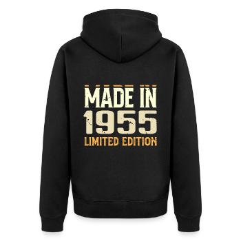 Awesome 1955 Anniversary Gift Since 1955 Retro - Unisex Premium Organic Zip Hoodie - black - Back - Nico (187cm)