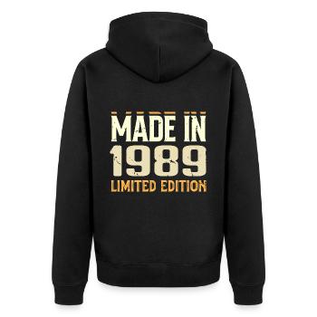 Cadeau Anniversaire 1989 Génial Depuis 1989 Retro - Veste à capuche bio Premium Unisexe - noir - Dos - Nico (187cm)