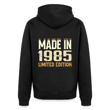 Cadeau Anniversaire 1985 Génial Depuis 1985 Retro - Veste à capuche bio Premium Unisexe - noir - Dos - Nico (187cm)