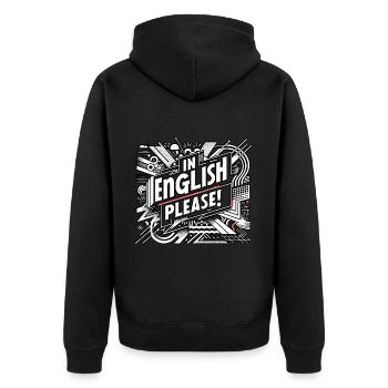 En anglais s’il vous plaît ! 16 - Veste à capuche bio Premium Unisexe - noir - Dos - Nico (187cm)
