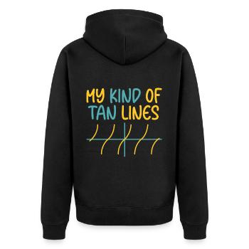 My Kind Of Tan Lines - Unisex Premium Bio Zip Hoodie - Schwarz - Hinten - Nico (187cm)