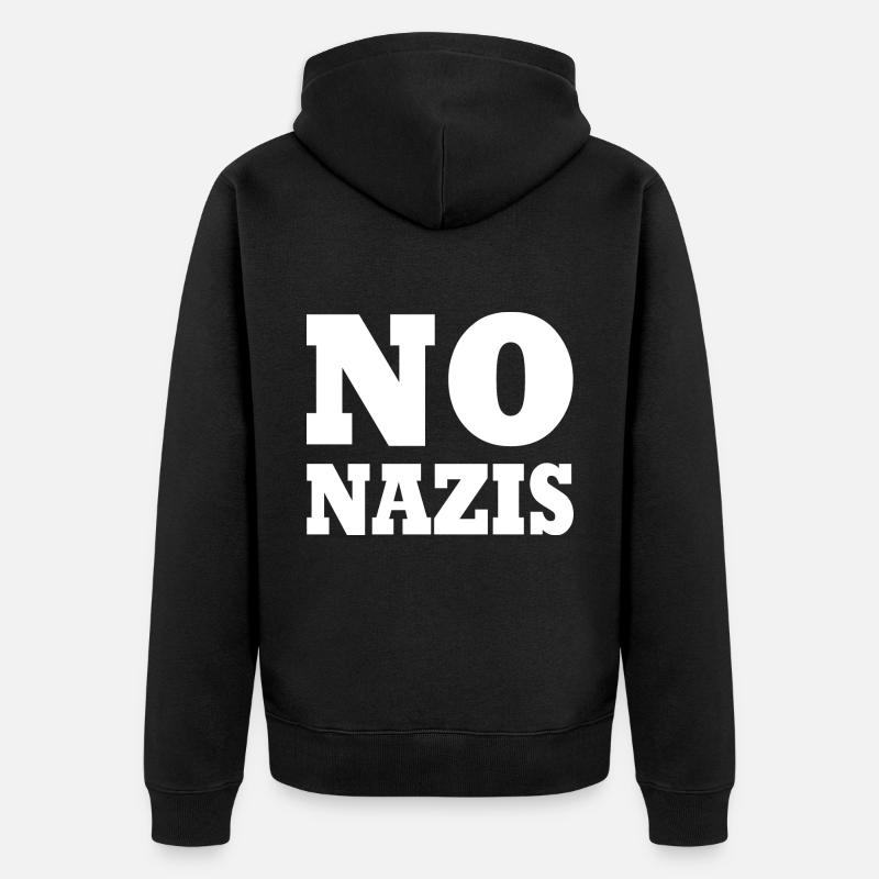 Pas de nazis - Veste à capuche bio Premium Unisexe - noir