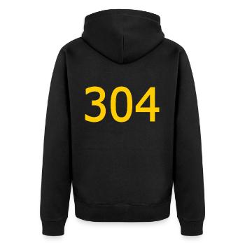 304 - Unisex Premium Bio Zip Hoodie - Schwarz - Hinten - Nico (187cm)