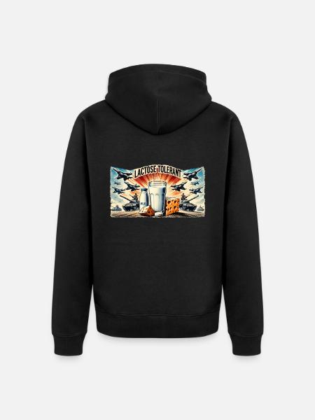 Lactose Tolerant - Unisex Premium Organic Zip Hoodie - black