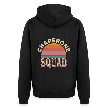 Chaperone Squad 20 - Unisex Premium Bio Zip Hoodie - Schwarz - Hinten - Nico (187cm)