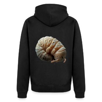 Assel - Unisex Premium Bio Zip Hoodie - Schwarz - Hinten - Nico (187cm)