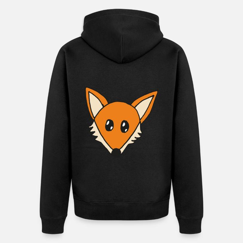 Dessin de bande dessinée Fox - Veste à capuche bio Premium Unisexe - noir