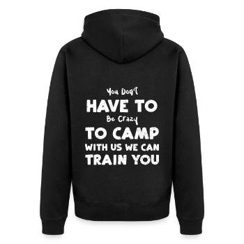 Vous n’avez pas besoin d’être fou pour ca... - Veste à capuche bio Premium Unisexe - noir - Dos - Nico (187cm)