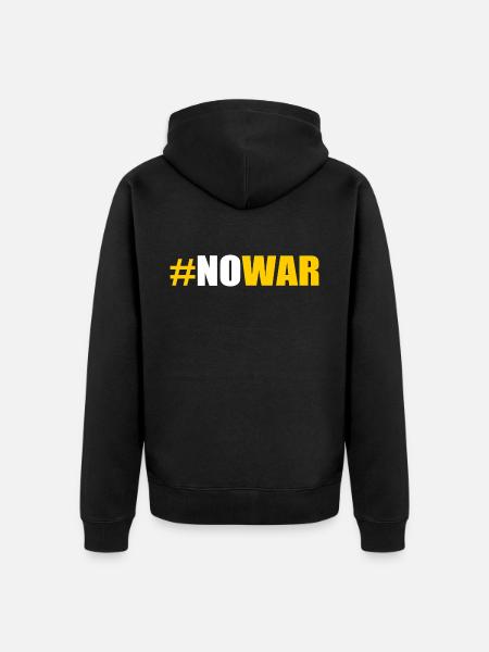 No war - Unisex Premium Organic Zip Hoodie - black