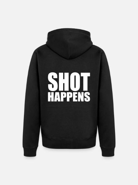 Shot happens - Unisex Premium Organic Zip Hoodie - black