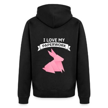 Conception d'origami Kirigami coloré - Veste à capuche bio Premium Unisexe - noir - Dos - Nico (187cm)