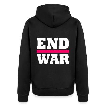 End war - Veste à capuche bio Premium Unisexe - noir - Dos - Nico (187cm)