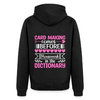 Funny Card Making Greeting Card Making - Unisex Premium Bio Zip Hoodie - Schwarz - Hinten - Nico (187cm)