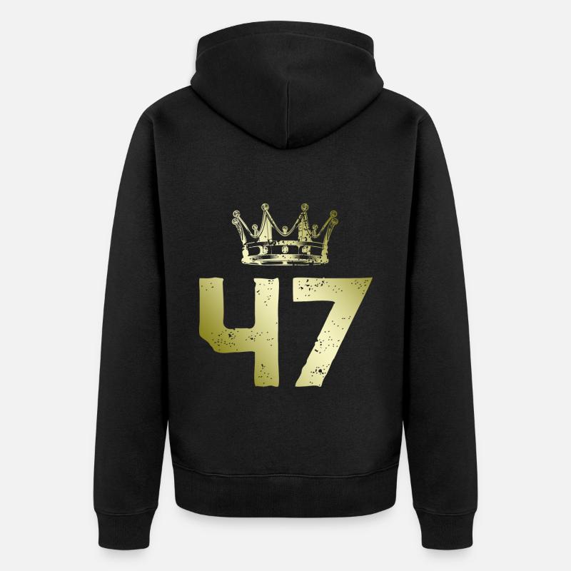 47 Couronne numérique - Veste à capuche bio Premium Unisexe - noir