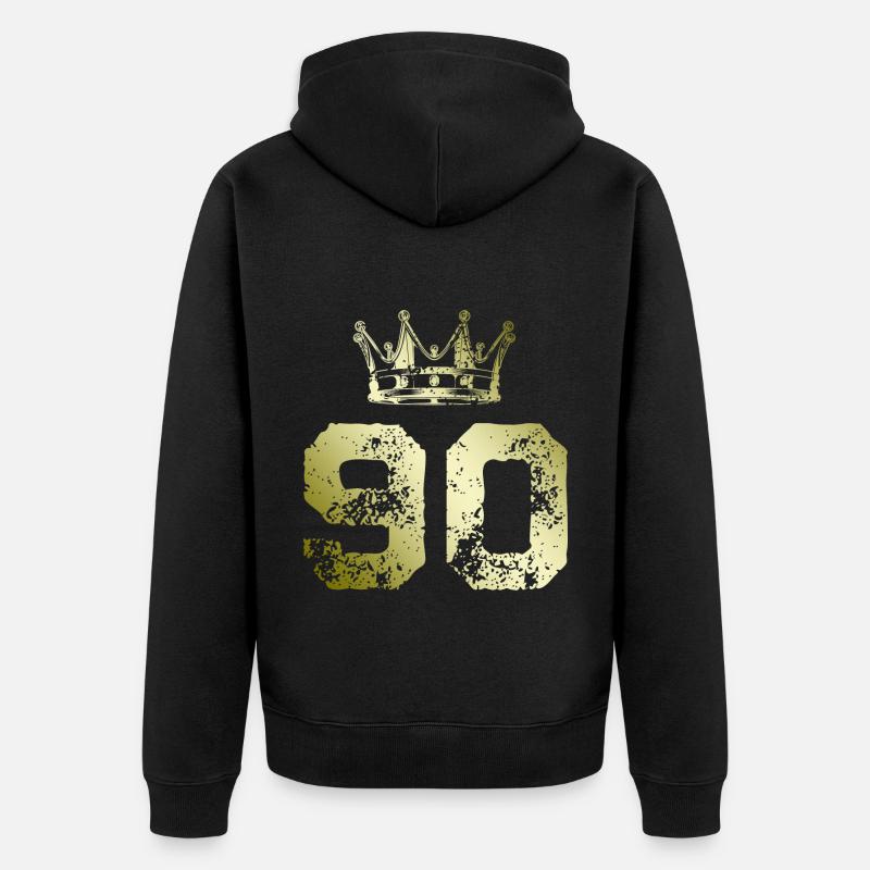 90 Couronne de numéros - Veste à capuche bio Premium Unisexe - noir