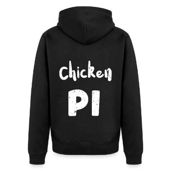 Chicken Pi - Math - Unisex Premium Bio Zip Hoodie - Schwarz - Hinten - Nico (187cm)