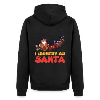 I Identify As Santa 6 - Unisex Premium Organic Zip Hoodie - black - Back - Nico (187cm)