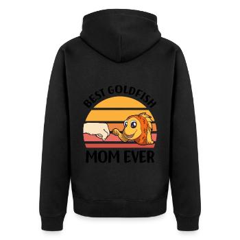 Goldfische - Unisex Premium Bio Zip Hoodie - Schwarz - Hinten - Nico (187cm)