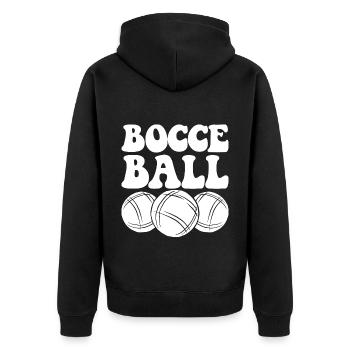 Bocce Spruch Bocce Ball mit Jack Bocci Game Bocce - Unisex Premium Bio Zip Hoodie - Schwarz - Hinten - Nico (187cm)