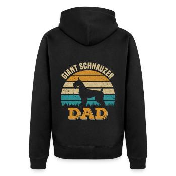 Schnauzer - Unisex Premium Bio Zip Hoodie - Schwarz - Hinten - Nico (187cm)