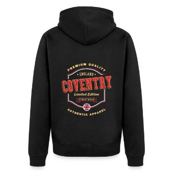 Coventry England UK City Font Vintage Retro - Unisex Premium Organic Zip Hoodie - black - Back - Nico (187cm)