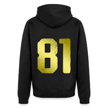 81 Number jersey - Unisex Premium Organic Zip Hoodie - black - Back - Nico (187cm)