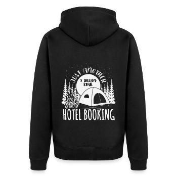 Camping sous les étoiles Camping Caravan Tente - Veste à capuche bio Premium Unisexe - noir - Dos - Nico (187cm)