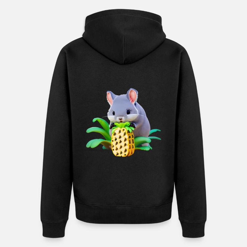 Le chinchilla aime l’ananas - Veste à capuche bio Premium Unisexe - noir