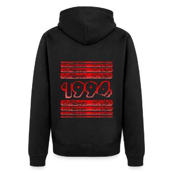 Year in red for 1994 - Unisex Premium Organic Zip Hoodie - black - Back - Nico (187cm)
