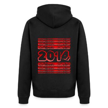 in 2014 - Unisex Premium Organic Zip Hoodie - black - Back - Nico (187cm)