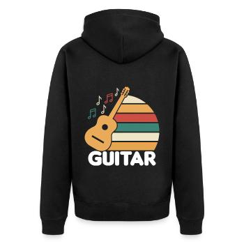Learn to play the guitar - Unisex Premium Organic Zip Hoodie - black - Back - Nico (187cm)