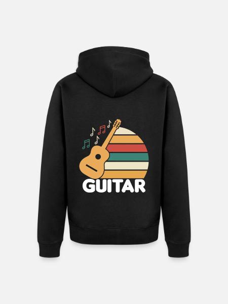 Learn to play the guitar - Unisex Premium Organic Zip Hoodie - black