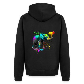 Safari Art Éléphant - Veste à capuche bio Premium Unisexe - noir - Dos - Nico (187cm)
